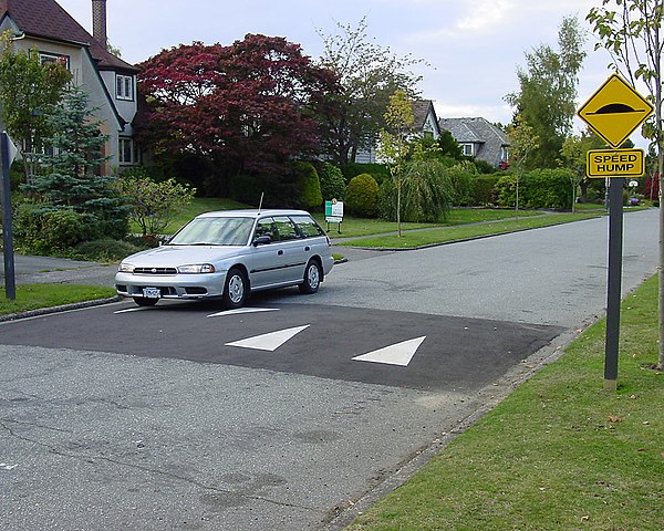 Resistance to speed by road bumps