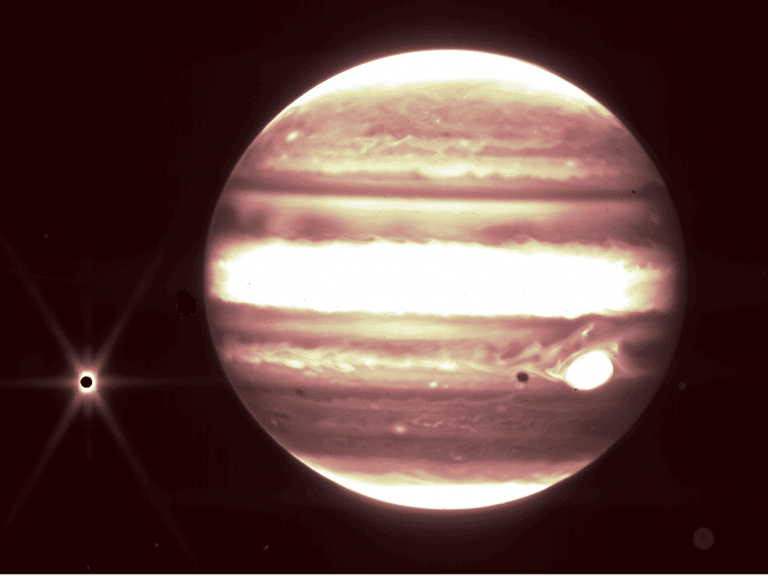 An image of Jupiter taken by JWST
