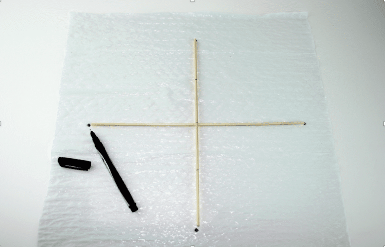 wood pieces on the plastic