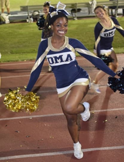 On Varsity Cheer for the Delaware Military Academy