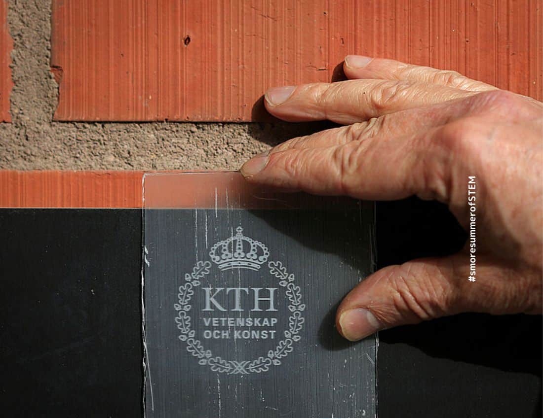 A sample of transparent wood created by scientists at KTH Royal Institute of Technology in Stockholm