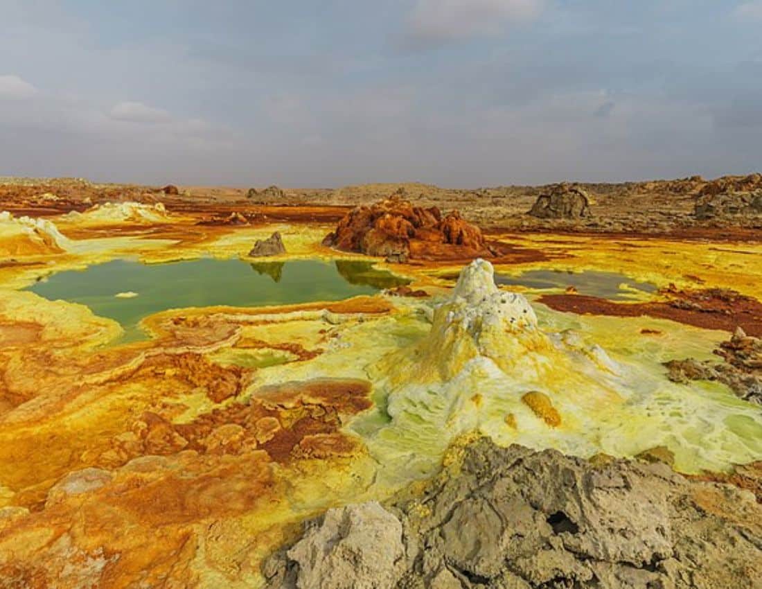Volcanic gases can form salt