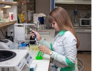 Working in the lab