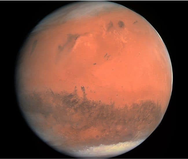 True color image of Mars taken by the OSIRIS