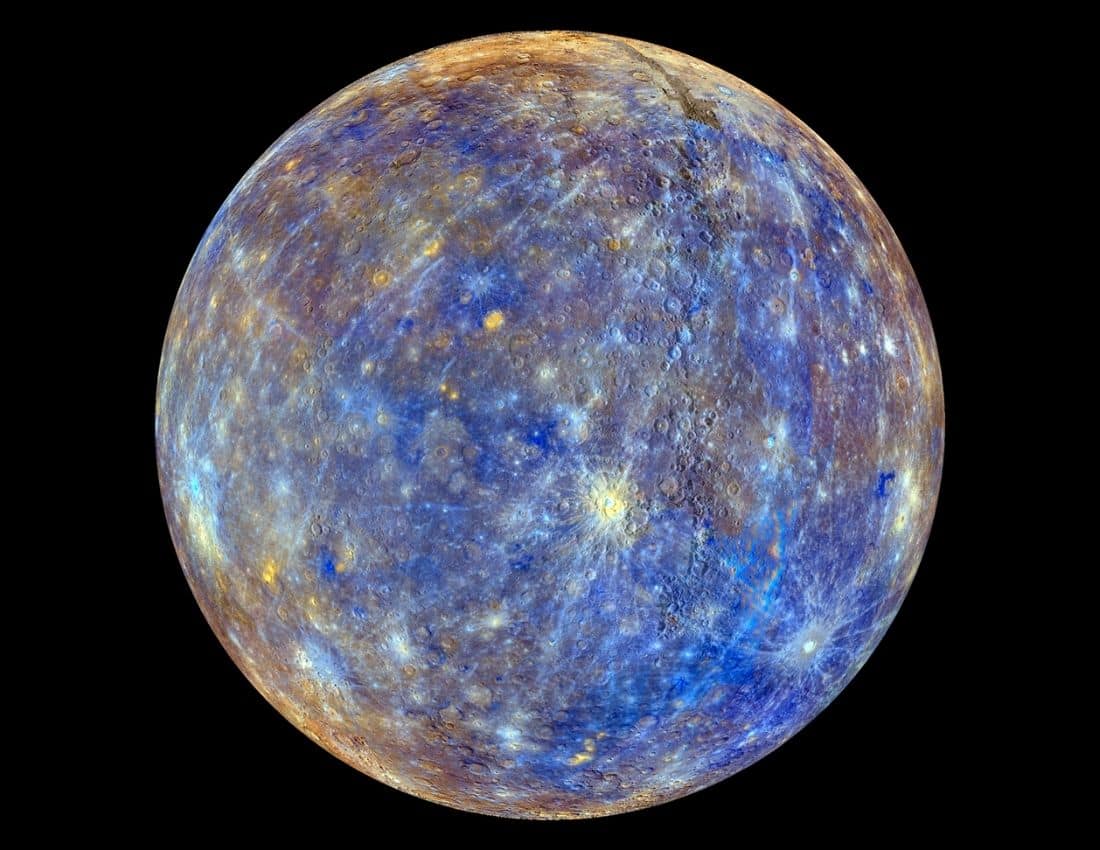 A false color view of Mercury