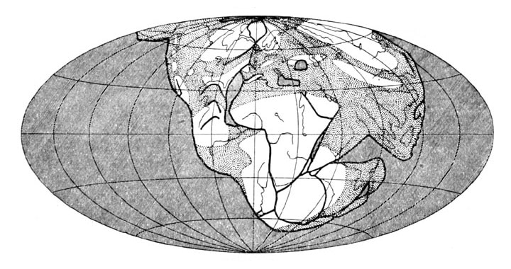 Alfred Wegener’s sketch of Pangea