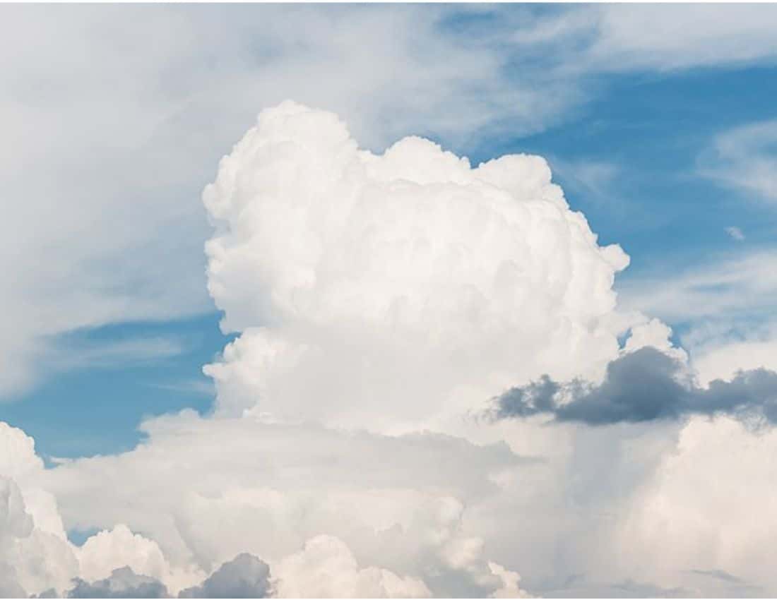 Photo of big, fluffy cumulus clouds