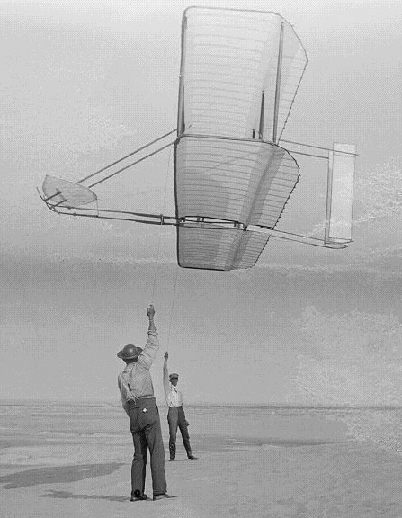 The Wright glider in 1902