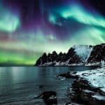 Example of aurora borealis in the Arctic