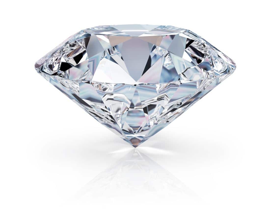 A colorless diamond.