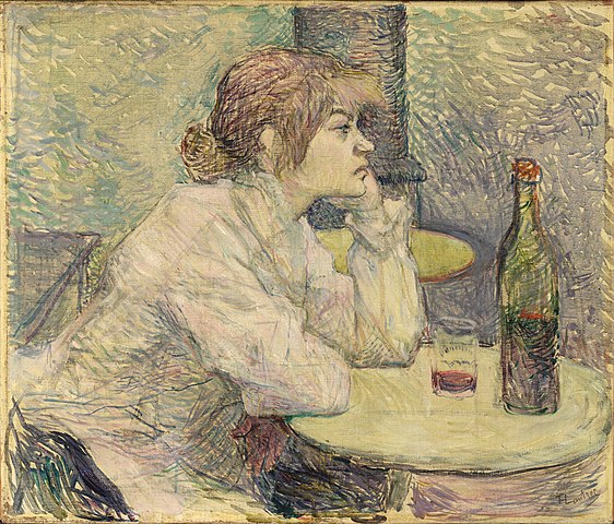 An 1887 painting by Suzanne Valadon depicting a young woman with a hangover