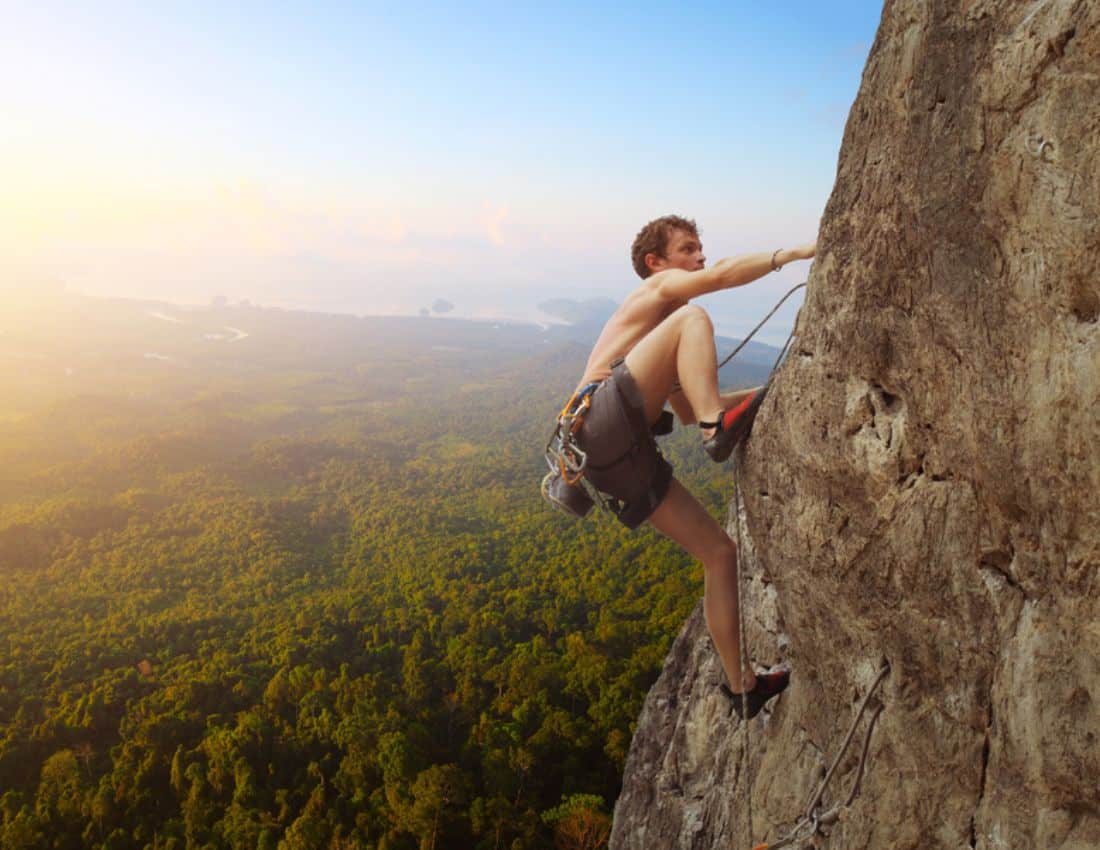 man climbing