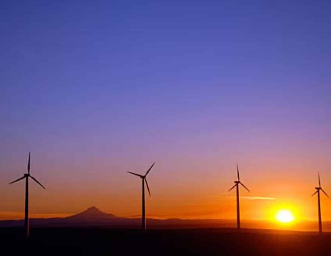 Wind Turbines at Sunset