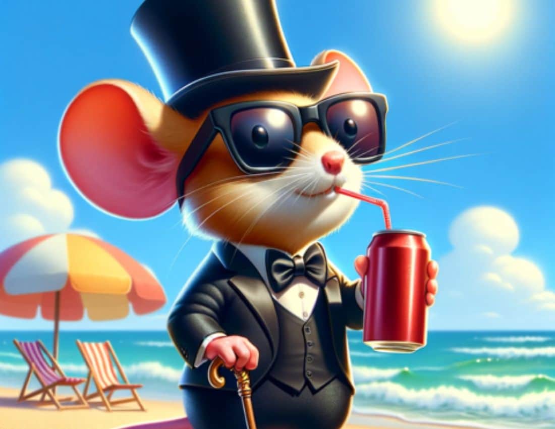 mouse in a hat and sunglasses