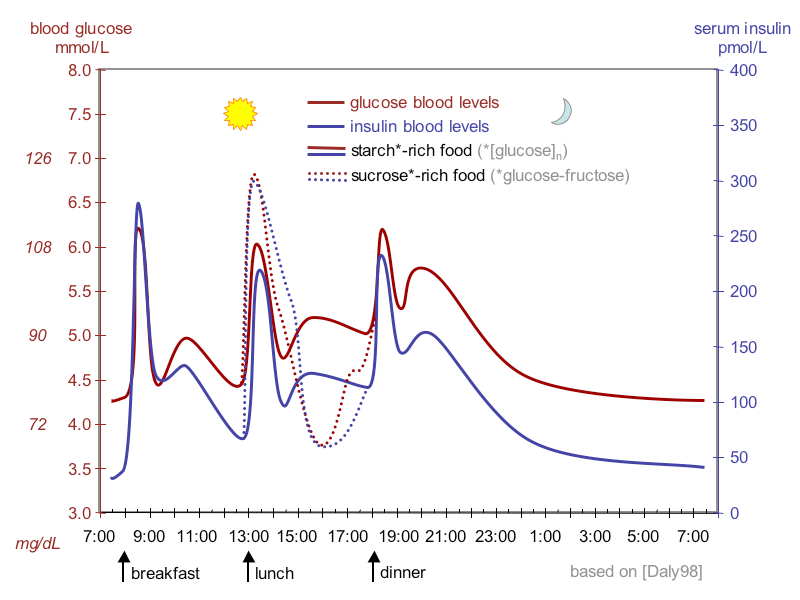 Graph Showing Blood Sugar Levels