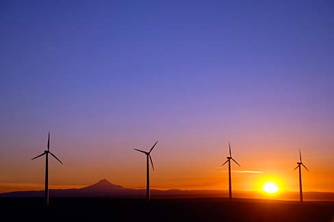 Wind Turbines at Sunset