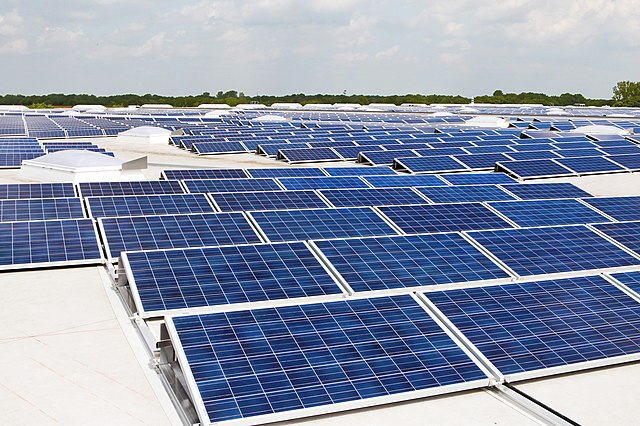 Solar panels on a roof