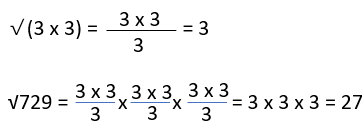 Square root the smaller square numbers and multiply