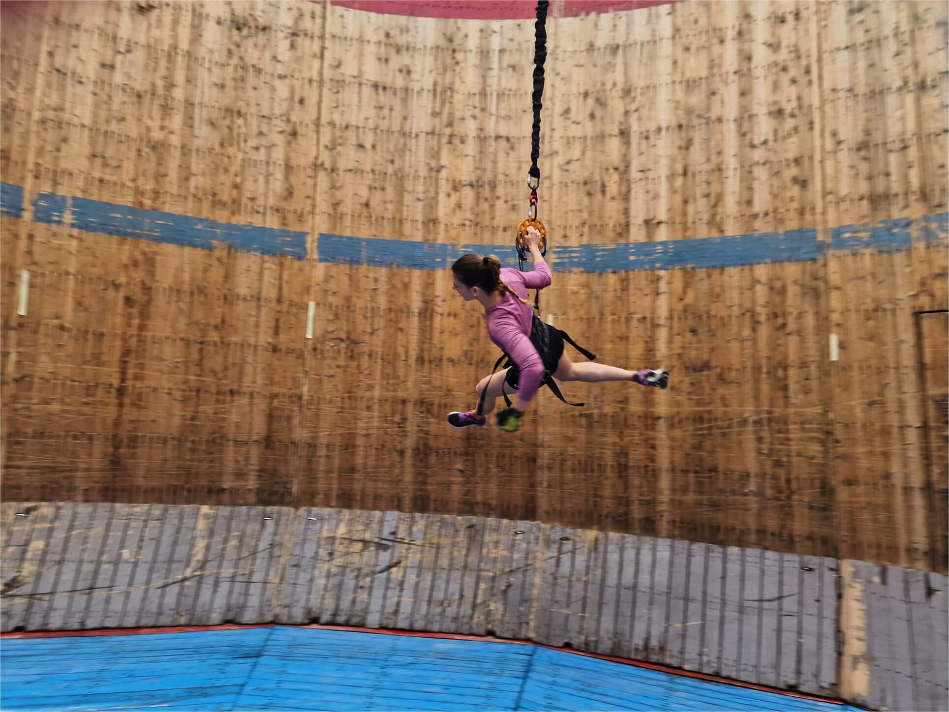 Running horizontally in a “Wall of Death”