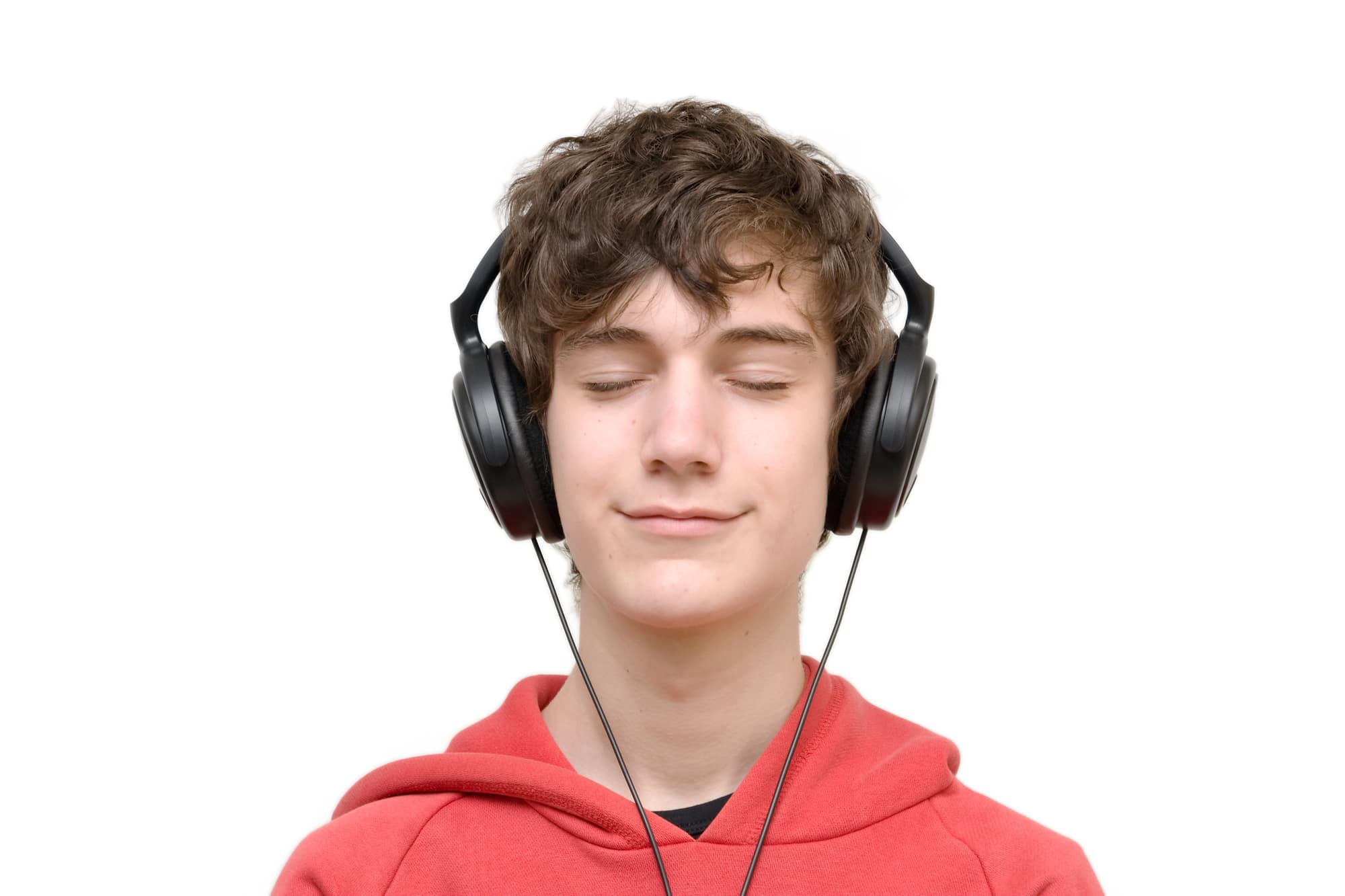 Teenager listening music