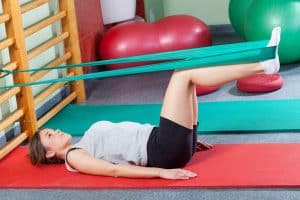 Girl stretching legs
