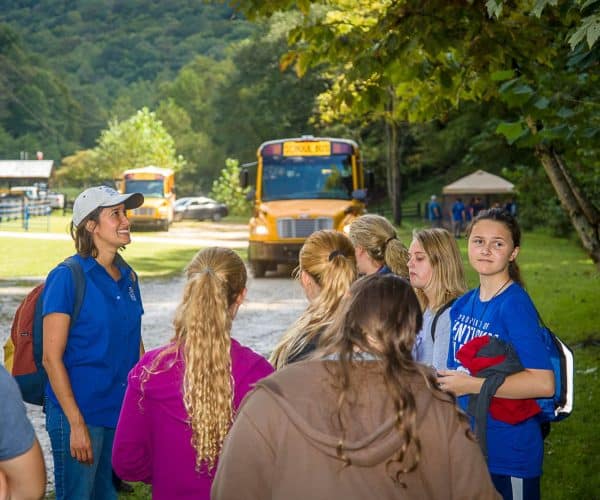 Image 4 Local high school students learned about tree and plant indentification from UK Post-Doctoral Scholar Ellen Crocker at Robinson Forest on Youth Natural Resources Field Day